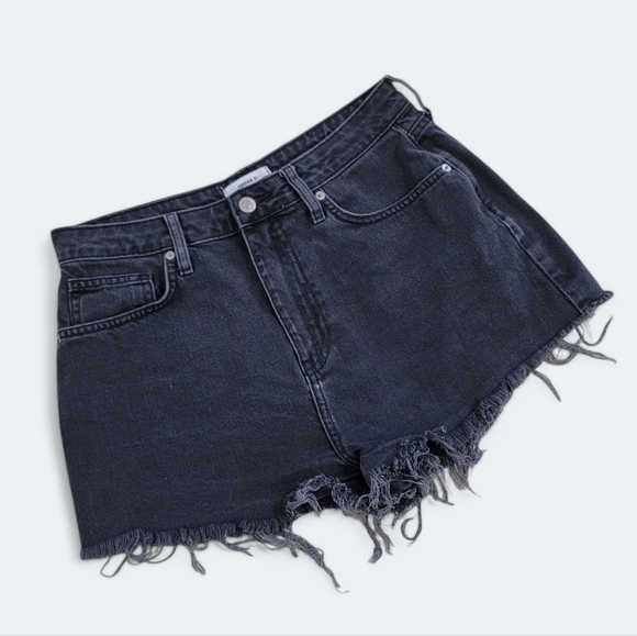 Forever 21 High Waist Black Cut off Denim Jeans Shorts Size US 30 - Picture 1 of 10